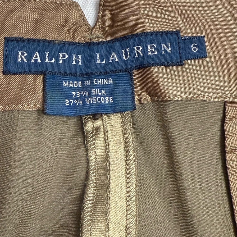 Ralph Lauren Satin Pleated Dress Pants 6 | Cuffed Hem Trousers - Picture 4 of 6